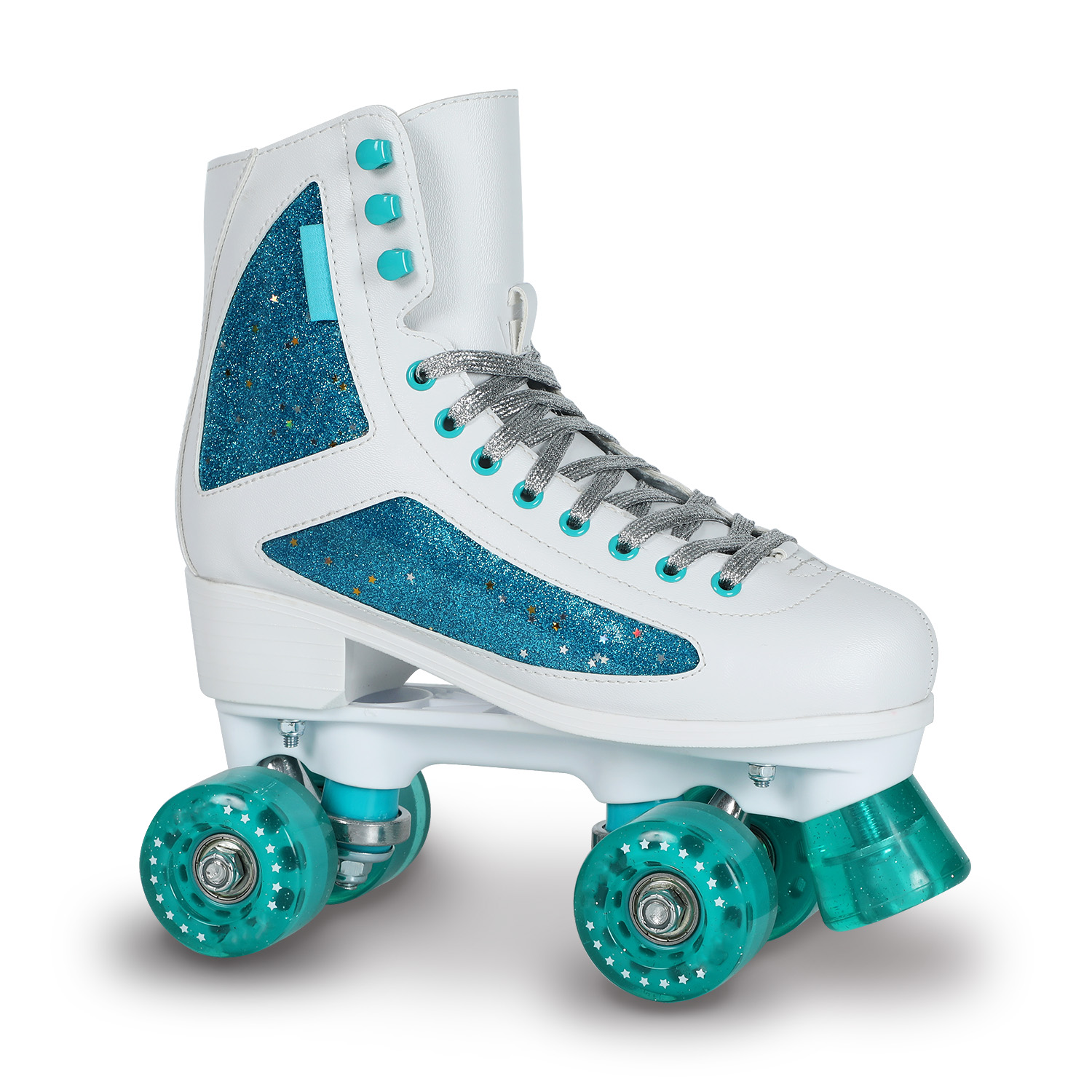 Hard Boot Adult Quad Roller Skate med Glitter Materiale