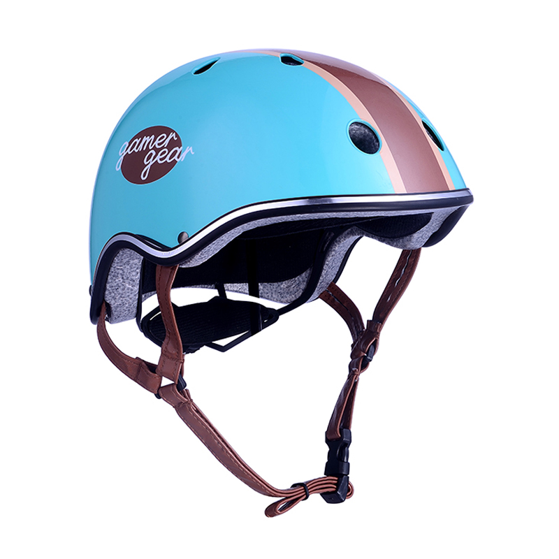 Retro Blue Skating Scooter Cykel Beskyttelseshjelm