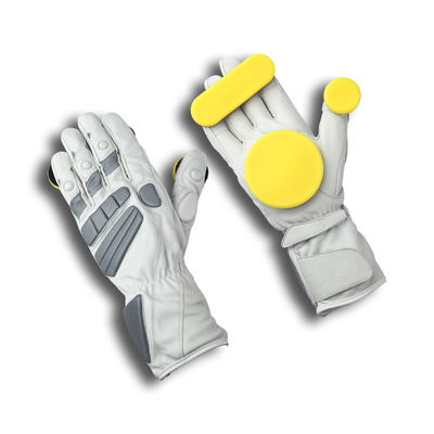 Læder longboard racing gule protecion handsker
